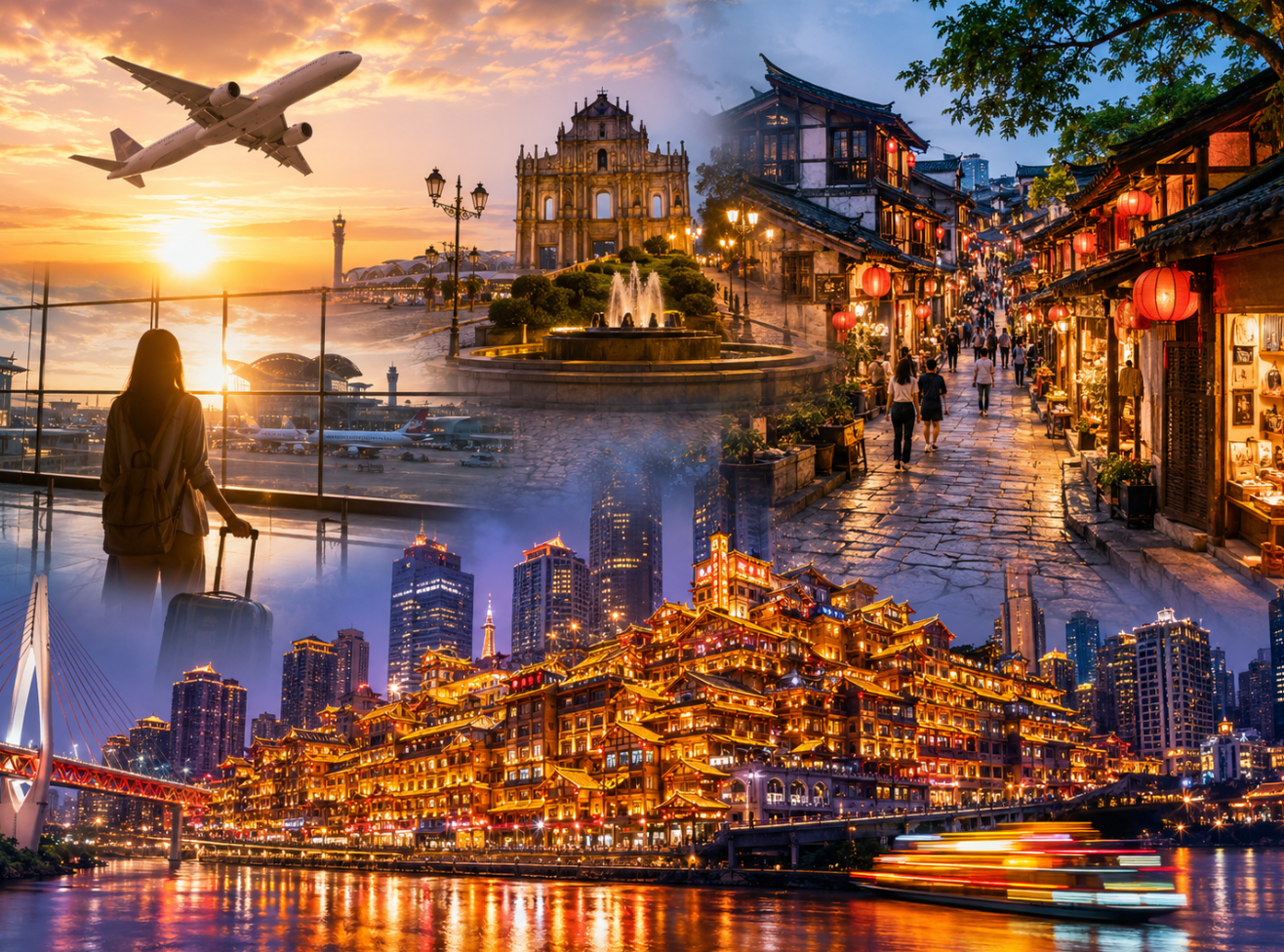 高雄小港國際機場 ✈ 澳門 ✈ 重慶